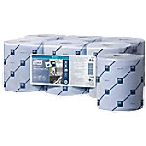 Image of Tork Wiping Paper Roll Reflex Blue 2 Ply 6 Rolls of 429 Sheets