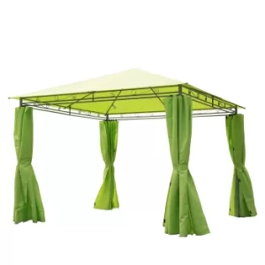 Image of Outsunny 3m x3m Garden Metal Gazebo-Lemon Green