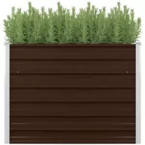 Image of Raised Garden Bed Brown 100x100x77cm Galvanised Steel Vidaxl Brown