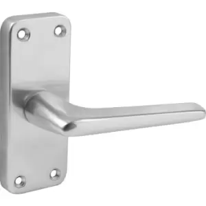 Image of Eclipse Aluminium Door Handles Latch Satin 104 x 41mm (Pair) in Silver