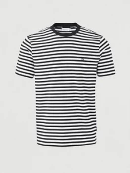 Image of Calvin Klein Organic Cotton Stripe T-Shirt - Black/White