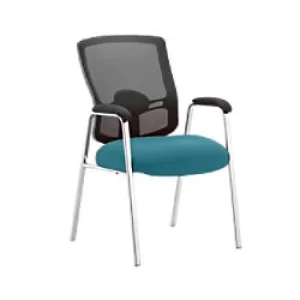 Image of Dynamic Visitor Chair Fixed Armrest Portland Seat Maringa Teal Fabric
