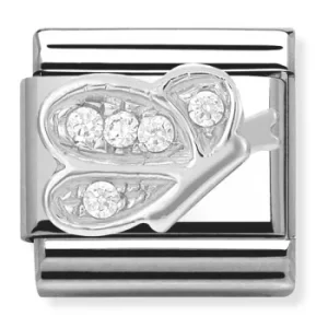 Image of Nomination CLASSIC Silvershine White Cubic Zirconia Butterfly...