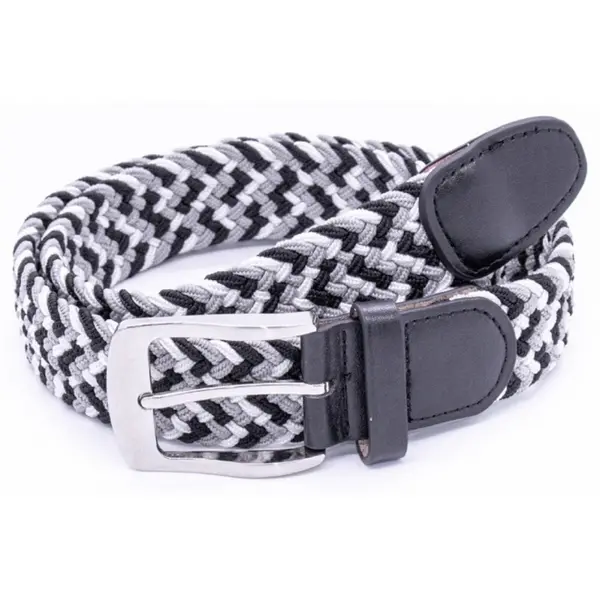 Image of D555 by Duke Duke Two Three Colour Stretch Braided Belt Colour: GREY,