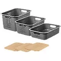 Image of SmartStore Storage Basket Plastic Grey 28 (W) x 37 (D) x 26 (H) cm 3185785318678531877853180100B