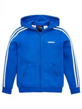Image of Adidas Childrens 3 Stripe Full Zip Hoodie - Blue