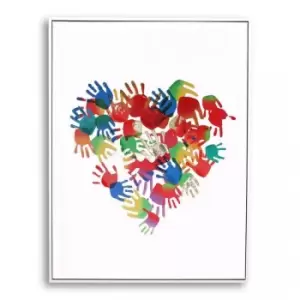 Image of Pn Home - Abstract Wall Art Hand Finished Framed Canvas Print Home Decoration Piece Hands On Heart Framed Print
