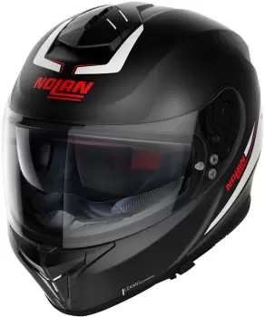 Image of Nolan N80-8 Staple N-Com Helmet, black-white, Size L, black-white, Size L
