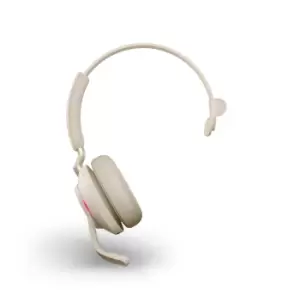 Image of Jabra Evolve2 65 USB-A MS Mono Wireless Headset in Beige with Jabra Link380