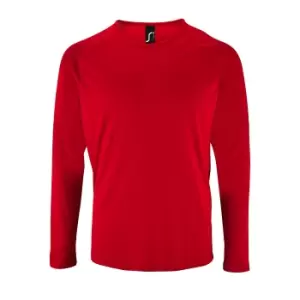 Image of SOLS Mens Sporty Long Sleeve Performance T-Shirt (XL) (Red)