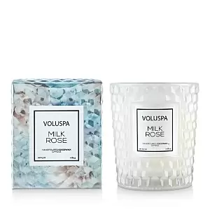 Image of Voluspa Milk Rose Large Glass Jar Candle 6.5 oz.