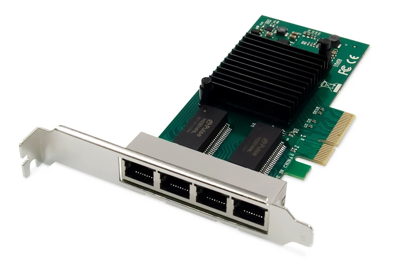 Image of Digitus 4 port Gigabit Ethernet network card. RJ45. PCI Express. Intel