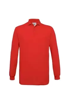 Image of Safran Long Sleeve Cotton Polo Shirt