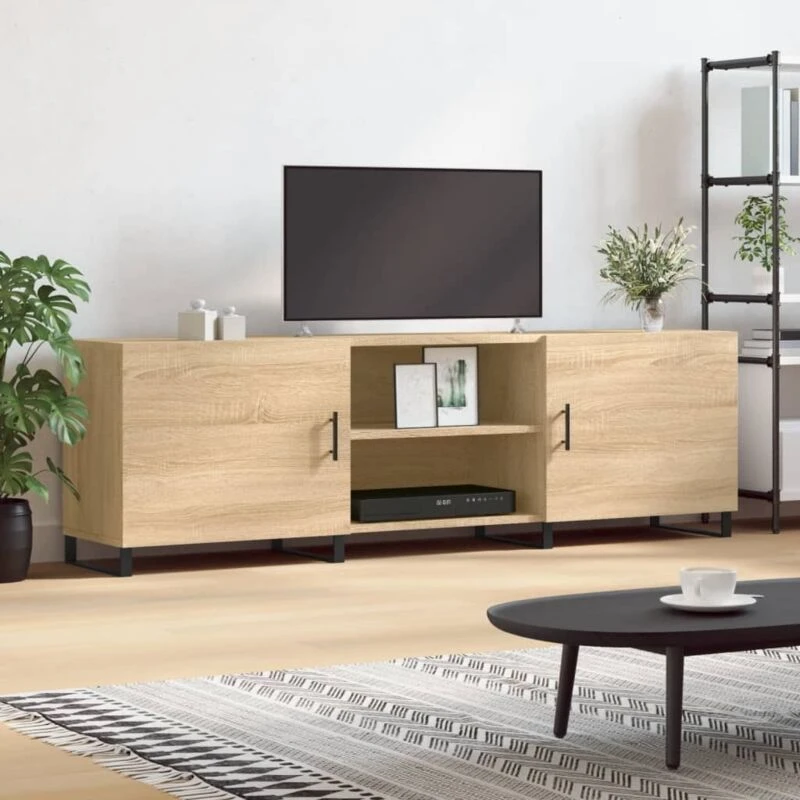 Image of Vidaxl TV Cabinet Sonoma Oak 150X30X50 Cm Engineered Wood, Brown 829119