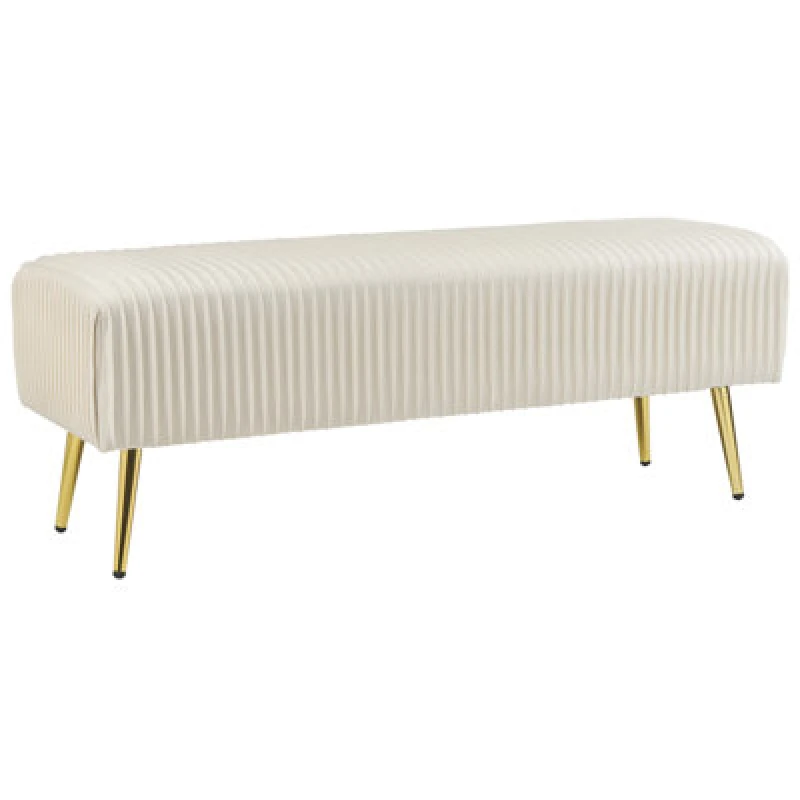 Image of Beliani Bench Paterson Velvet Off-White