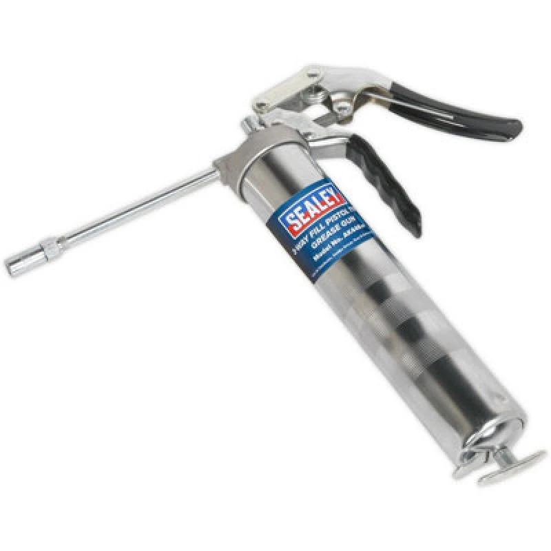Image of Loops Pistol Type Grease Gun - 3-Way Fill - Rigid Delivery Tube - Die-Cast Pump Head Multi