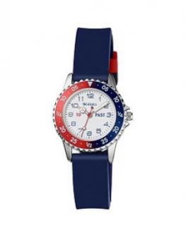 Image of Tikkers Tikkers Red, White and Blue Dial Blue Silicone Strap Kids Watch, One Colour