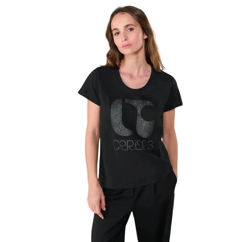 Image of Le Temps des cerises Womens T-Shirt Le Temps des cerises Taolo Noir Female S