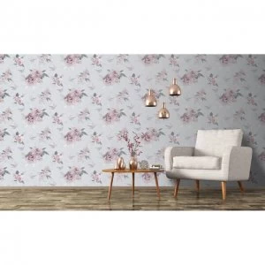 Image of Fresco Pink Daphney Floral Wallpaper