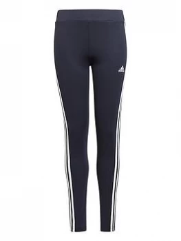 Image of adidas Junior Girls 3-Stripes Tight - Navy/White, Size 3-4 Years