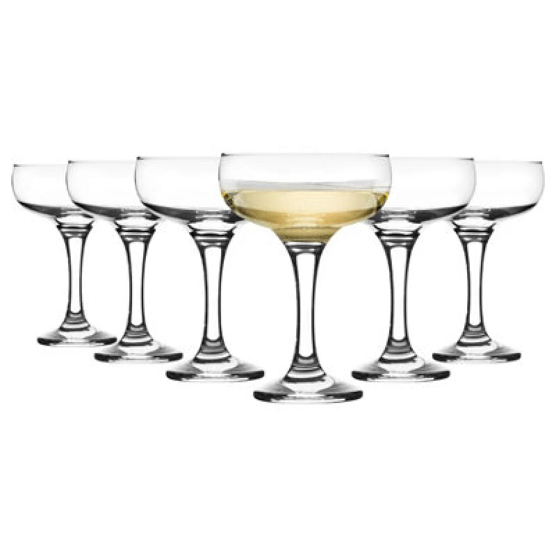 Image of Rink Drink Champagne Saucers - 235ml - Clear - Pack of 6 Clear