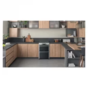 Image of Hotpoint HDM67G0C2CX 60cm Gas Cooker in Stainless Steel Twin Cavity Oven Gas