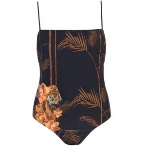 Image of Ted Baker Ted Womens Caramel Skinny Strap Swimsuit - Navy