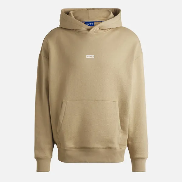 Image of HUGO Blue Nazardo Cotton-Jersey Hoodie - L Beige Hoodies and Sweatshirts male 50510724-269 L