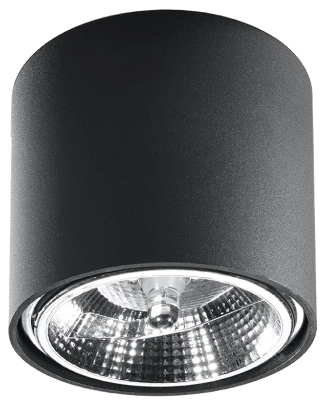 Image of SOLLUX Modern Black Ceiling Lamp: TIUBE Round Shape, Loft Design, GU10