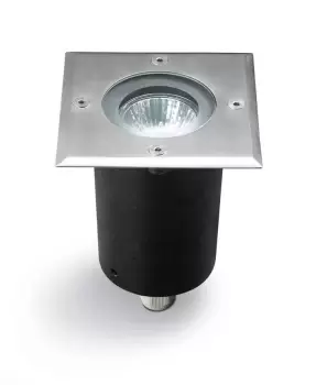 Image of Gea Gu10 1 Light Outdoor Square Recessed Floor Light Stainless Steel Aisi 316 IP67, GU10