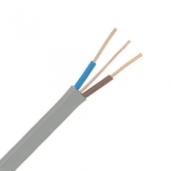 Image of Zexum Grey 6mm 46A Brown Blue Twin and Earth TnE 6242Y Flat PVC Harmonised Lighting Power Cable - 100 Meter