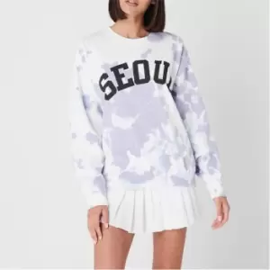 Image of Fabric City Printed Tie Dye Sweatshirt Womens - Purple