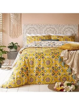 Image of Riva Home Folk Flora Duvet Cover Set - Ochre