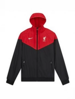 Image of Nike Liverpool Fc Woven Windrunner, Red/Black, Size L, Men