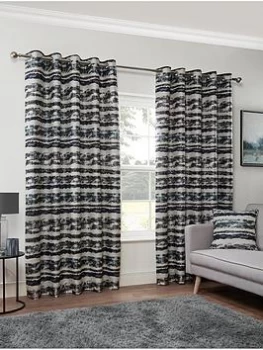 Image of Horizon Lined Eyelet Curtains