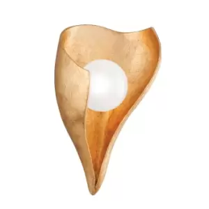 Image of Hudson Valley Lighting 1 Light Wall Sconce in Vintage Gold Leaf