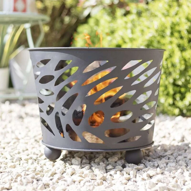 Image of Metal Black Fire Basket - 40cm