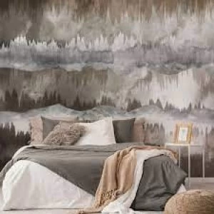 Image of Art For The Home The Horizon Taupe Mural Wallpaper Paper