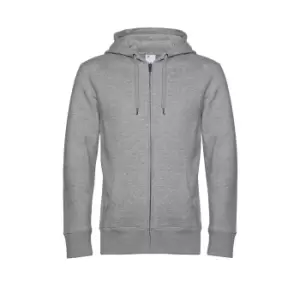 Image of B&C Mens King Zipped Hooded Sweat (M) (Heather Grey)