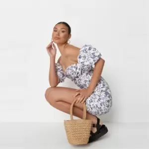 Image of Missguided Ruched Wrap Front Mini Dress - Purple