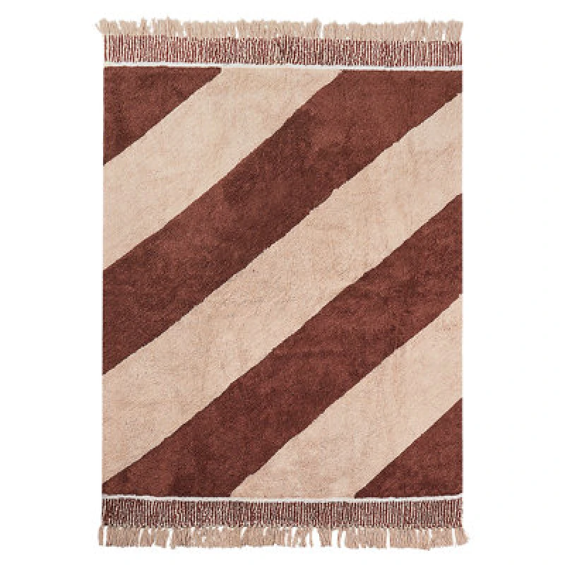 Image of Beliani Rug Xuluf Brown 140 X 200 Cm Cotton