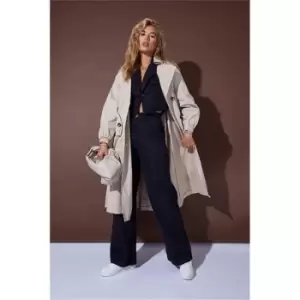 Image of I Saw It First Black High Waisted Button Detail Wide Leg Trousers - Black