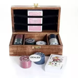 Image of Harvey Makin Wooden Poker Set, Wood