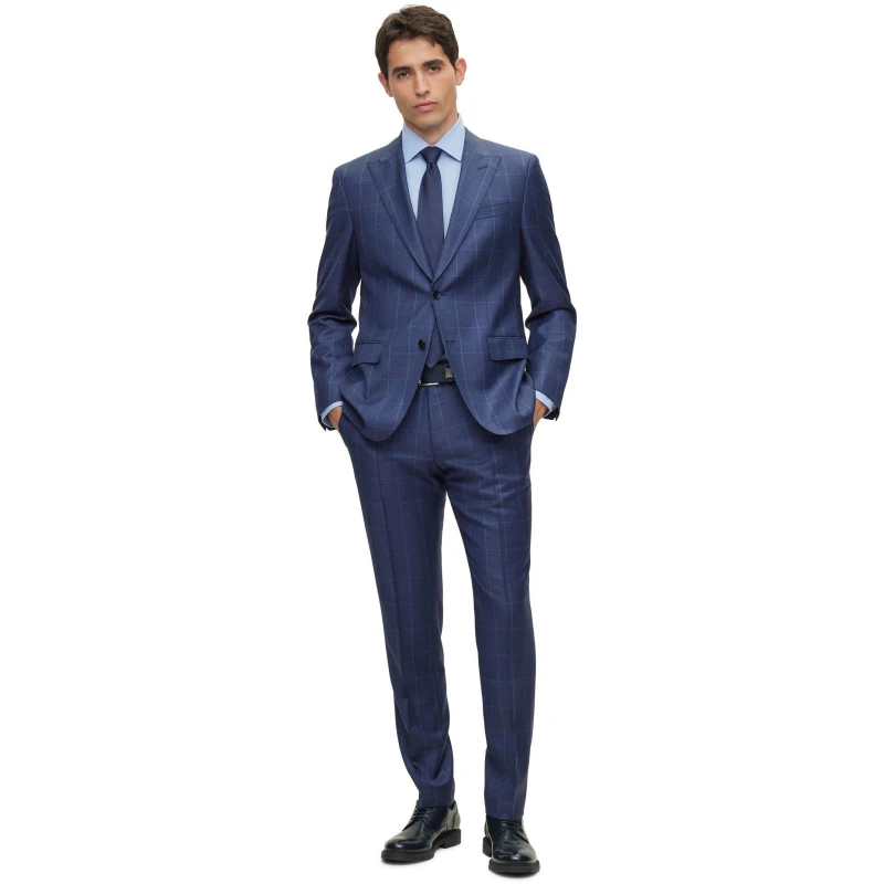 Image of Boss Mens H Huge Peak Suits Blue male 34 (44)
