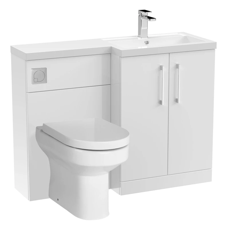 Image of Balterley Floor Standing Vanity Basin WC Unit Pan Seat Cistern Right Hand White White