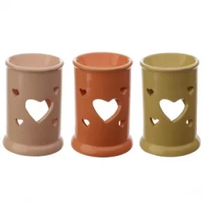 Image of Eden Tall Ceramic Oil and Tart Burner with Heart Cut-out