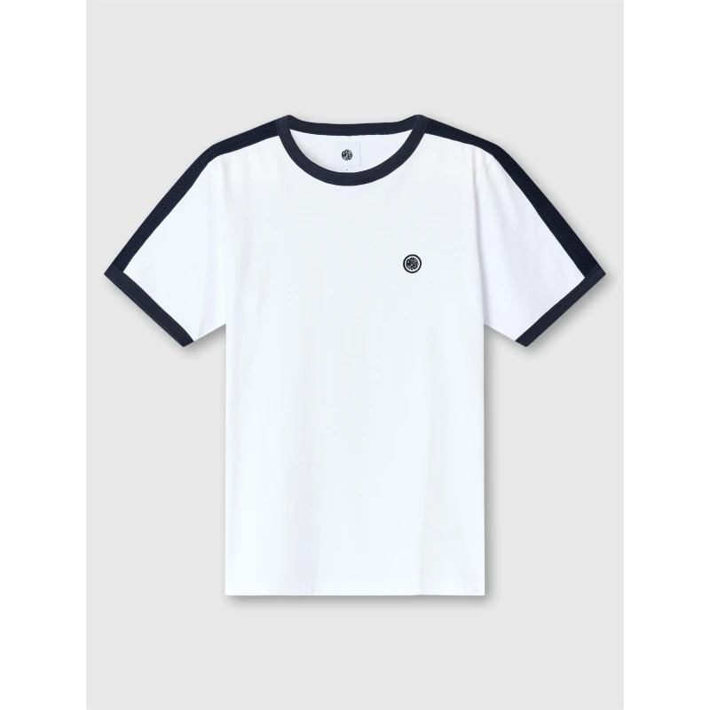 Image of Pretty Green Mens PG Denton Short-Sleeve Regular Fit T-Shirt White male Small