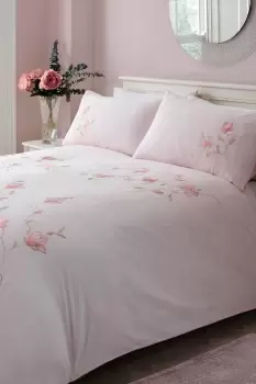 Image of 'Margot' Embroidered Floral Duvet Cover Set