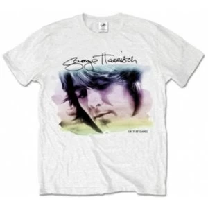 Image of George Harrison Water Colour Portrait Mens Wht TS: Medium