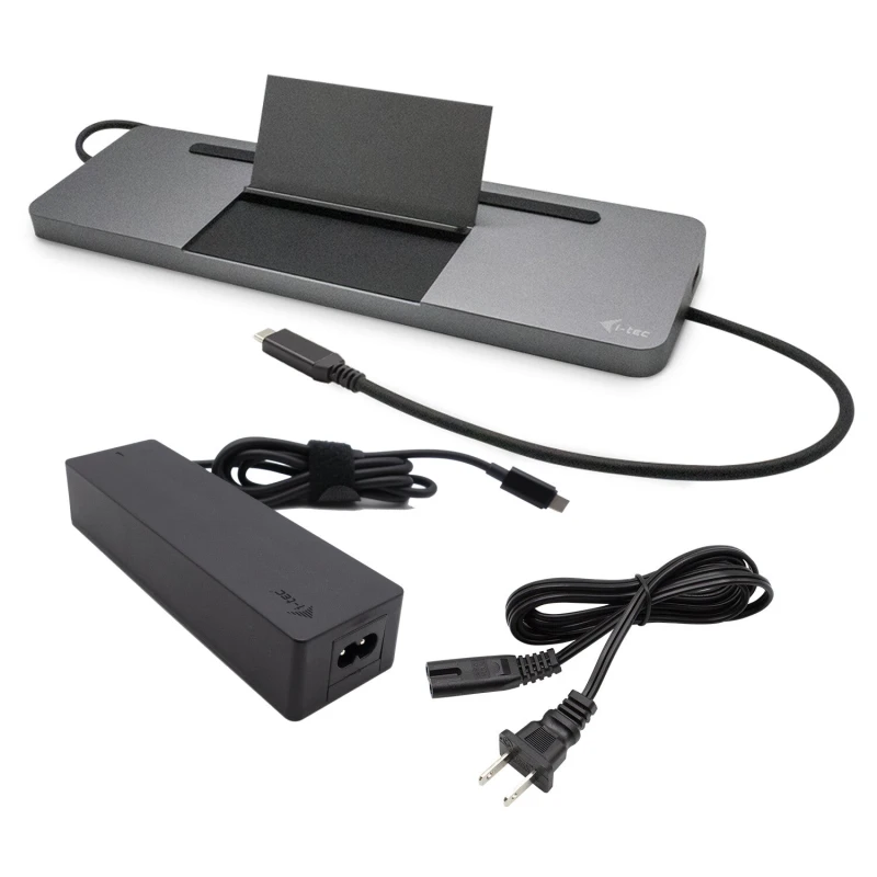 Image of i-tec i-tec Metal SB-C Ergonomic 4K 3x Display Docking Station with Power Delivery 85 W + Universal Charger 100 W C31FLATPRO100UK